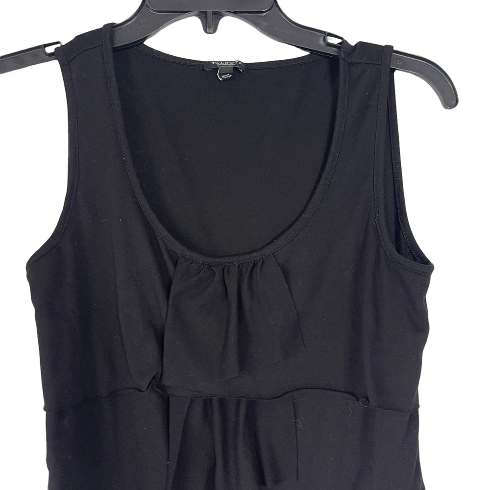 Talbots Womens Small Black Ruffle Front Tiered Whimsigoth Grunge‎ Tank Top